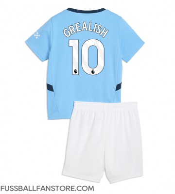 Manchester City Jack Grealish #10 Replik Heimtrikot Kinder 2024-25 Kurzarm (+ Kurze Hosen)